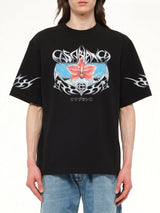Blades Printed Oversized T-Shirt in Black