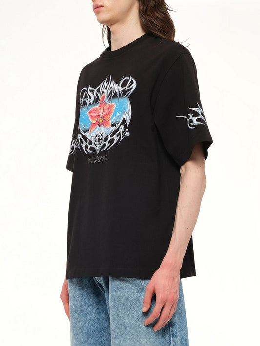 Blades Printed Oversized T-Shirt in Black