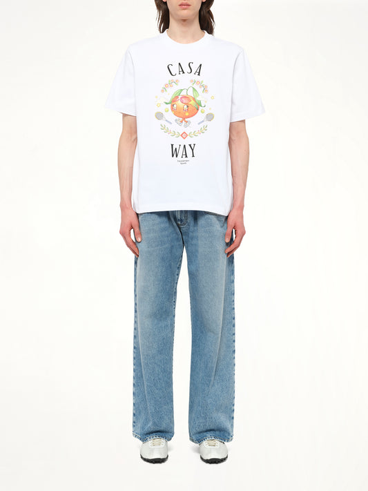 Casa Way Kawaii Printed T-Shirt in White