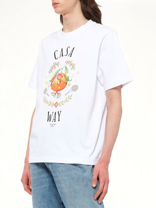 Casa Way Kawaii Printed T-Shirt in White