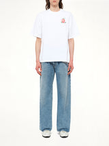 Dragonfly Floral Print T-Shirt in White