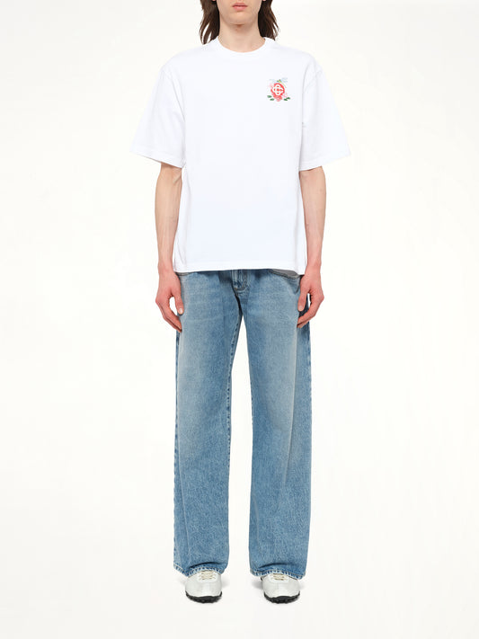 Dragonfly Floral Print T-Shirt in White