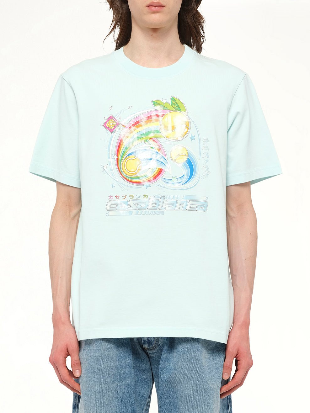 Manga Tennis Ball T-Shirt in Pale Blue