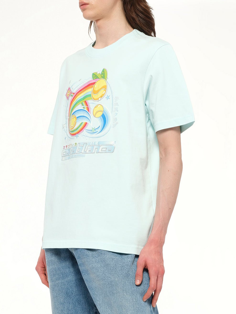 Manga Tennis Ball T-Shirt in Pale Blue