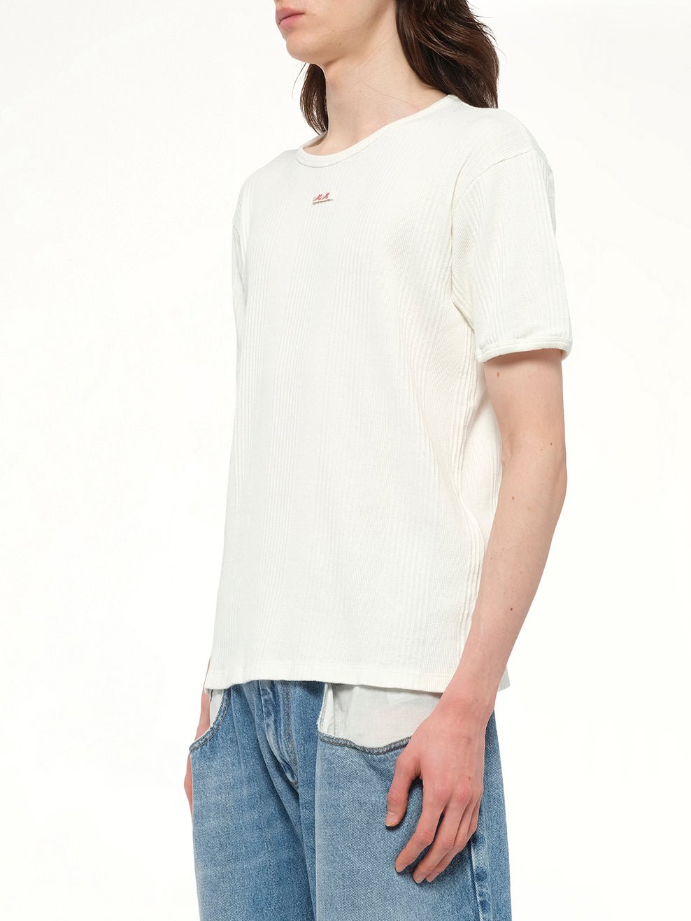 Rib T-Shirt in Off White