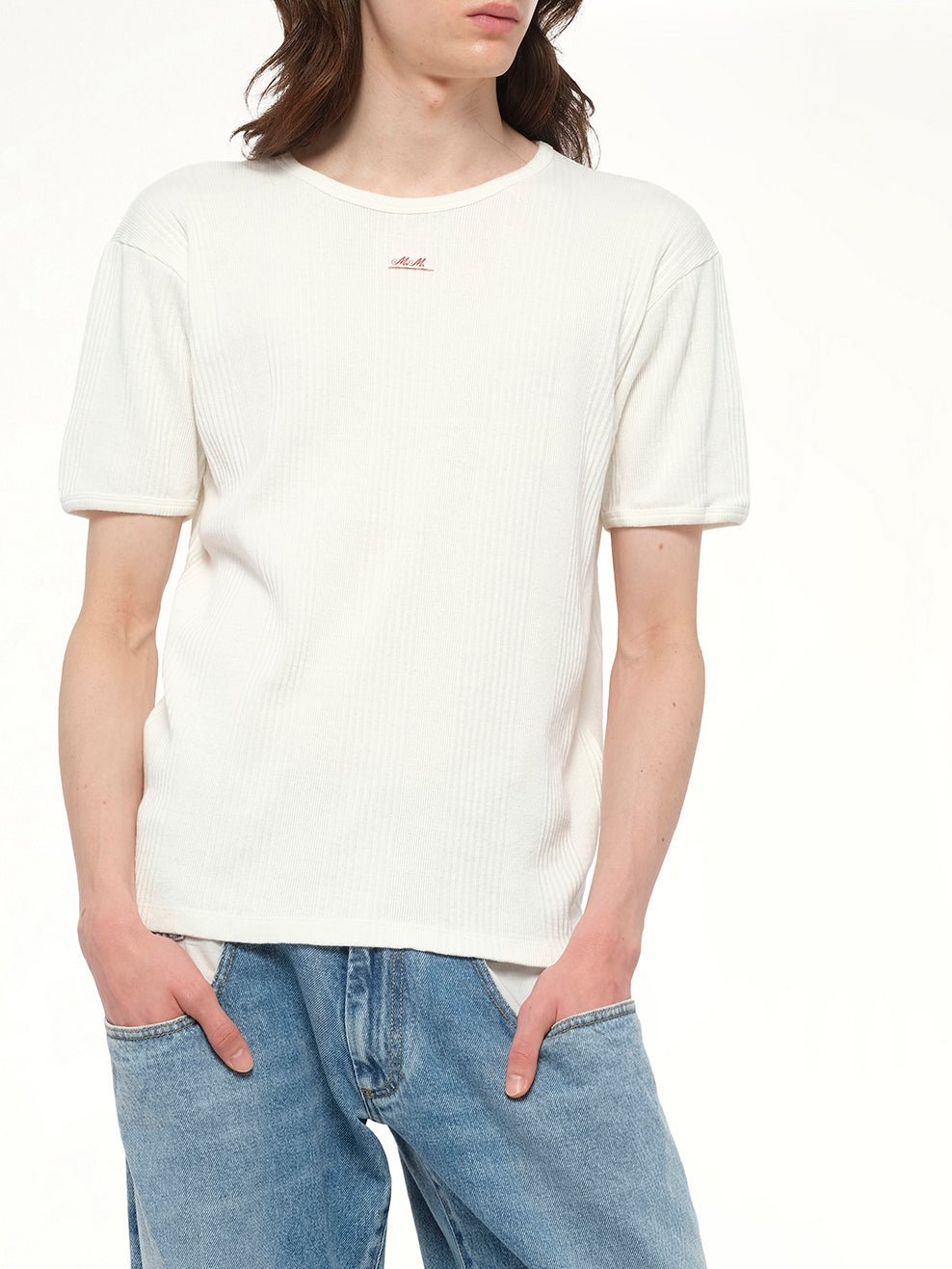 Rib T-Shirt in Off White