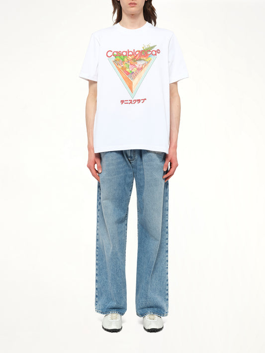 Tennis Club Icon Printed T-Shirt in White