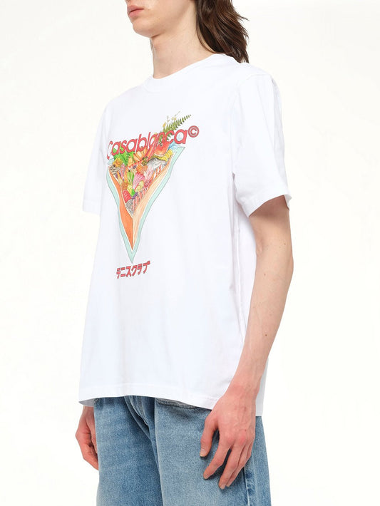 Tennis Club Icon Printed T-Shirt in White