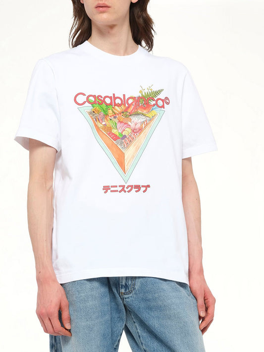 Tennis Club Icon Printed T-Shirt in White