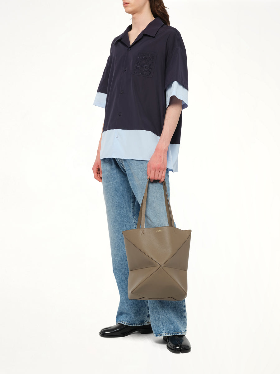 Puzzle Fold Tote Medium in Taupe