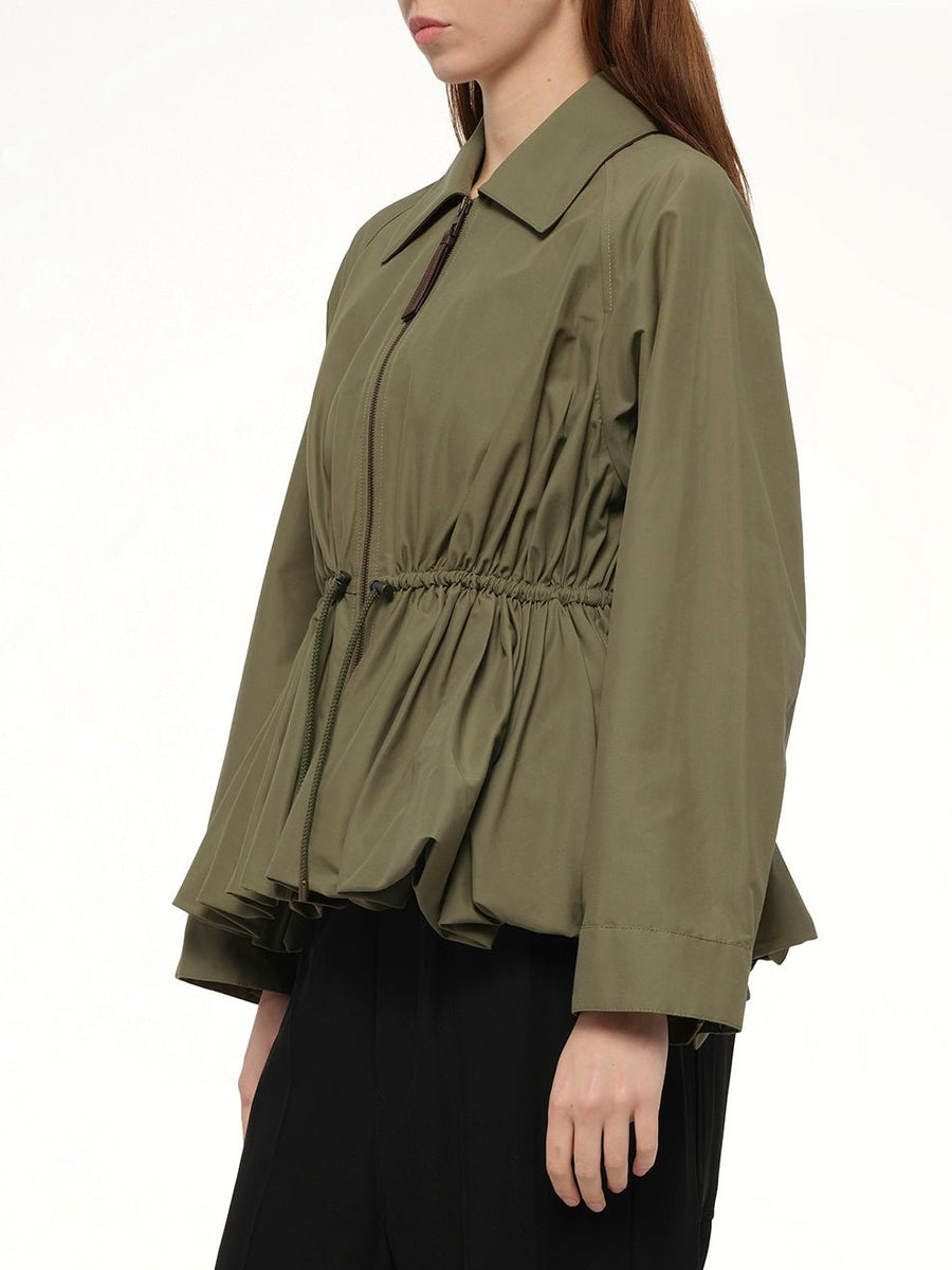Drape Jacket in Khaki Green