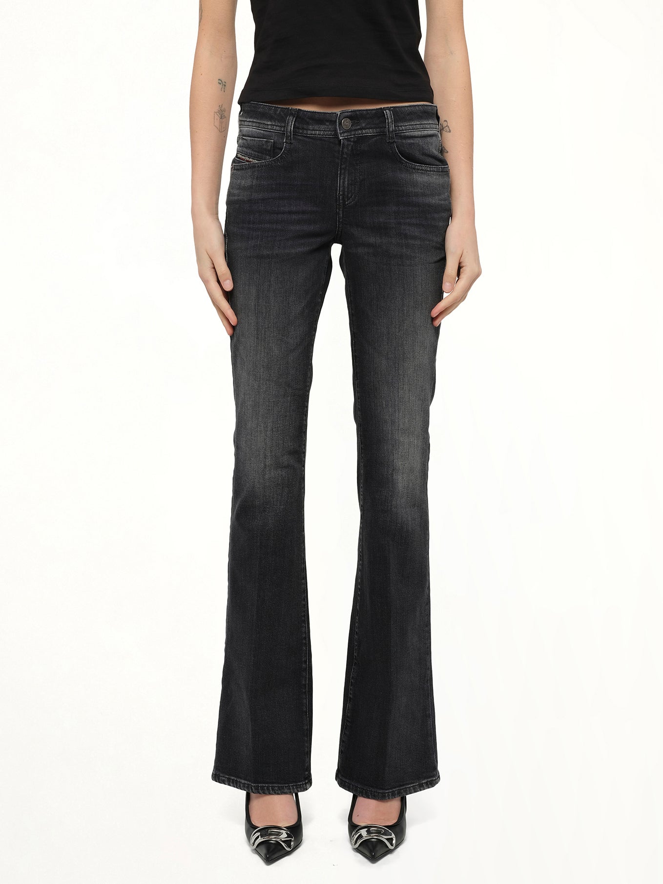 1969 D-EBBEY Bootcut Jeans in Black/Dark Grey