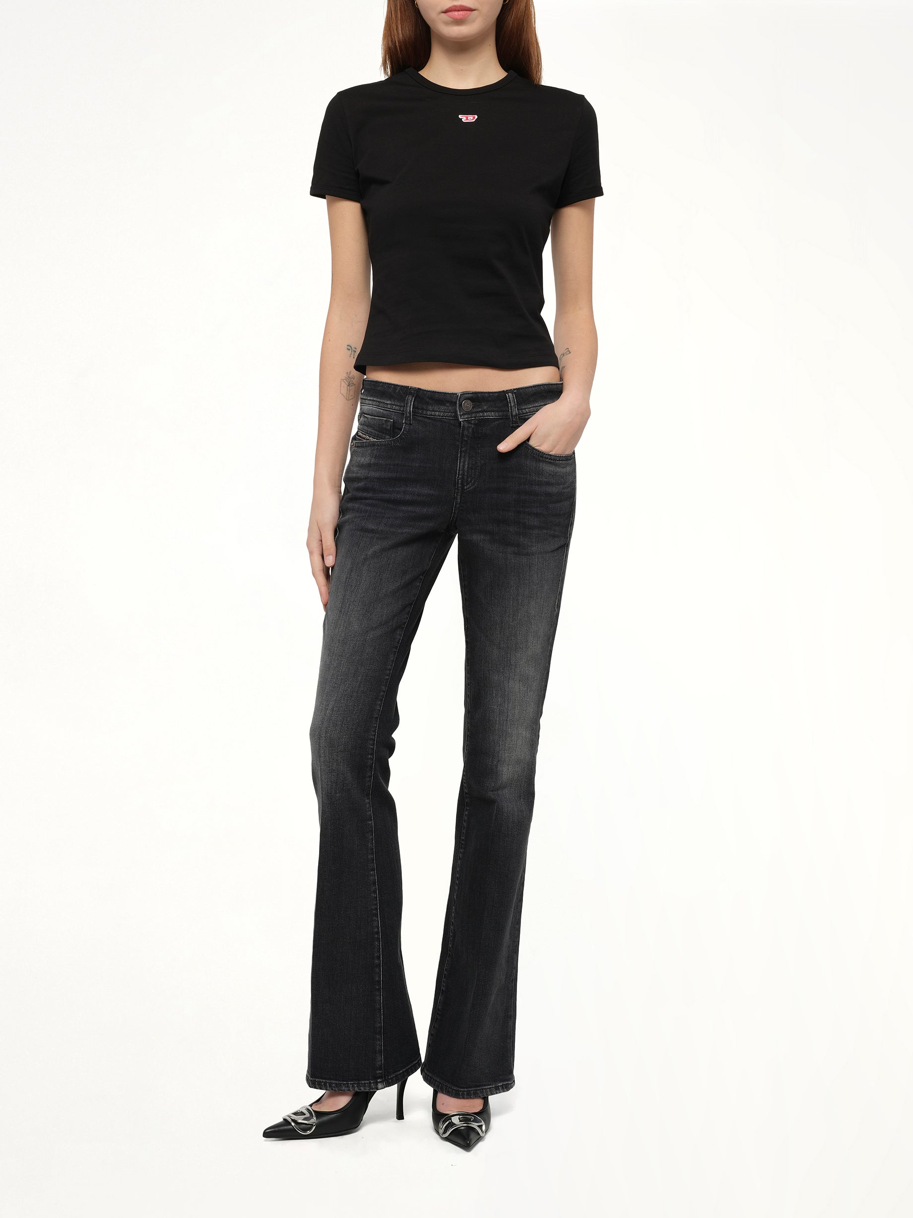 1969 D-EBBEY Bootcut Jeans in Black/Dark Grey