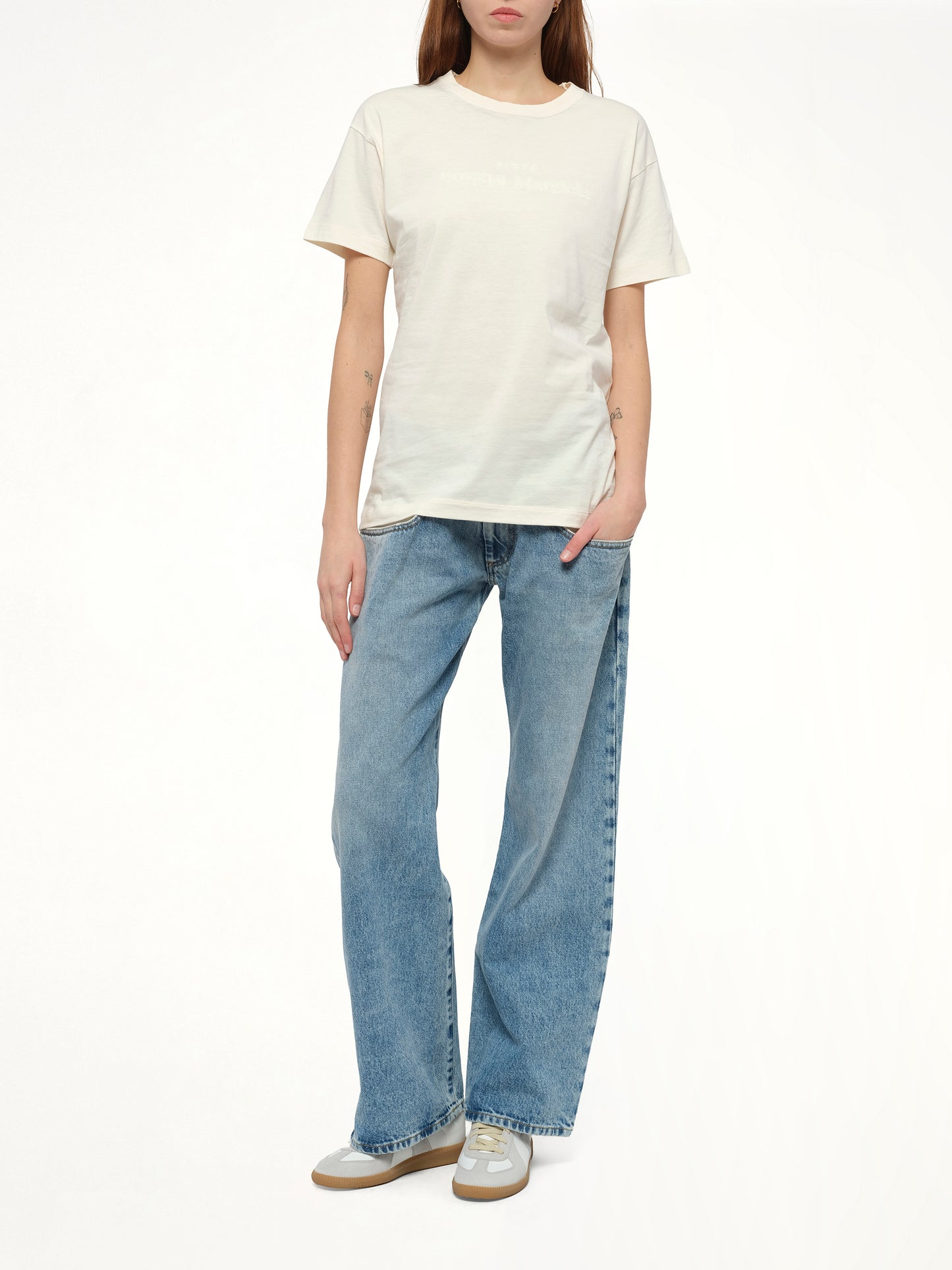 Straight Jeans with Contrasted Pockets