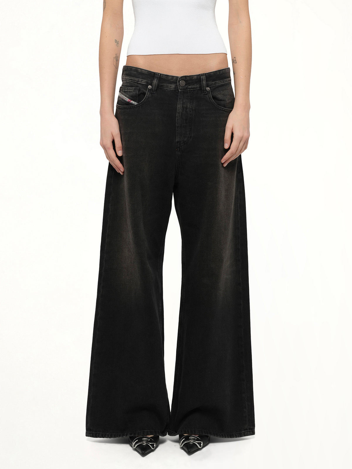 1996 D-SIRE Wide Jeans in Black/Dark Grey