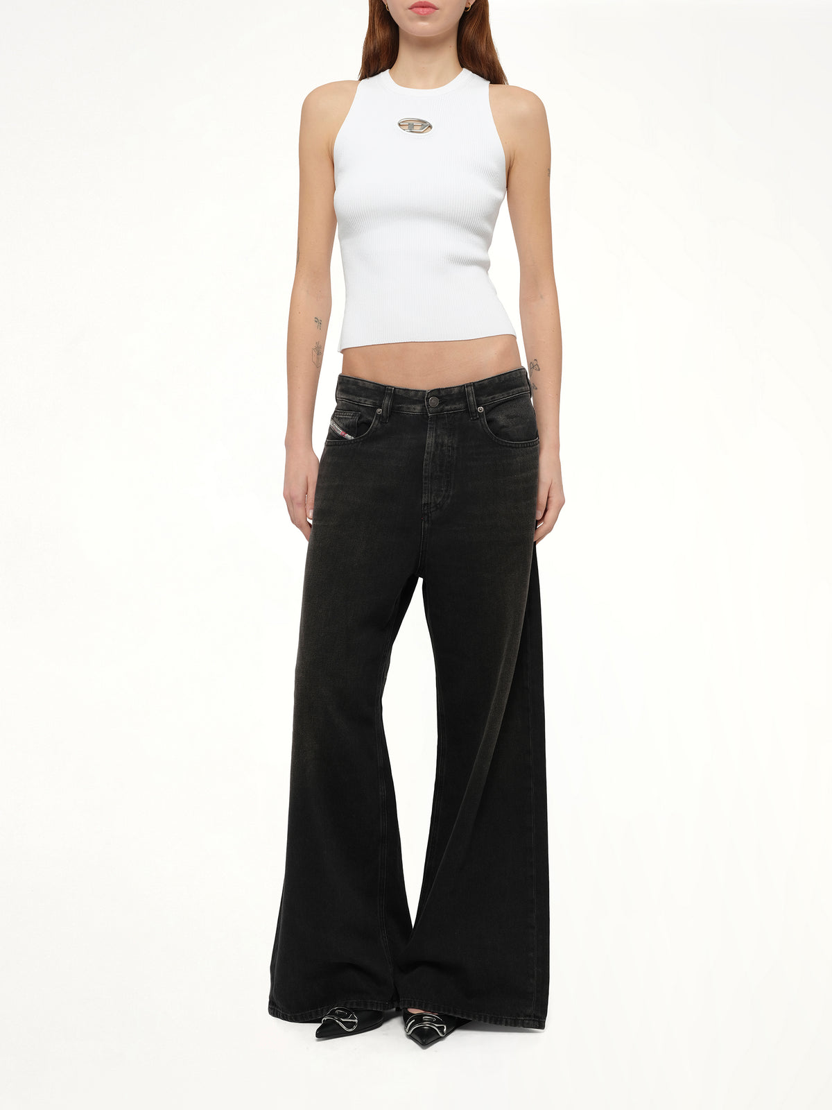 1996 D-SIRE Wide Jeans in Black/Dark Grey