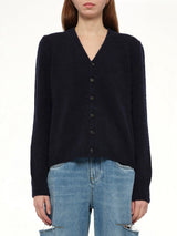 Gauge 5 Cardigan in Navy/Dark Brown