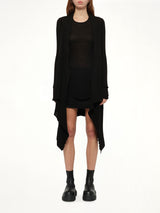 Long Wrap Cardigan in Black