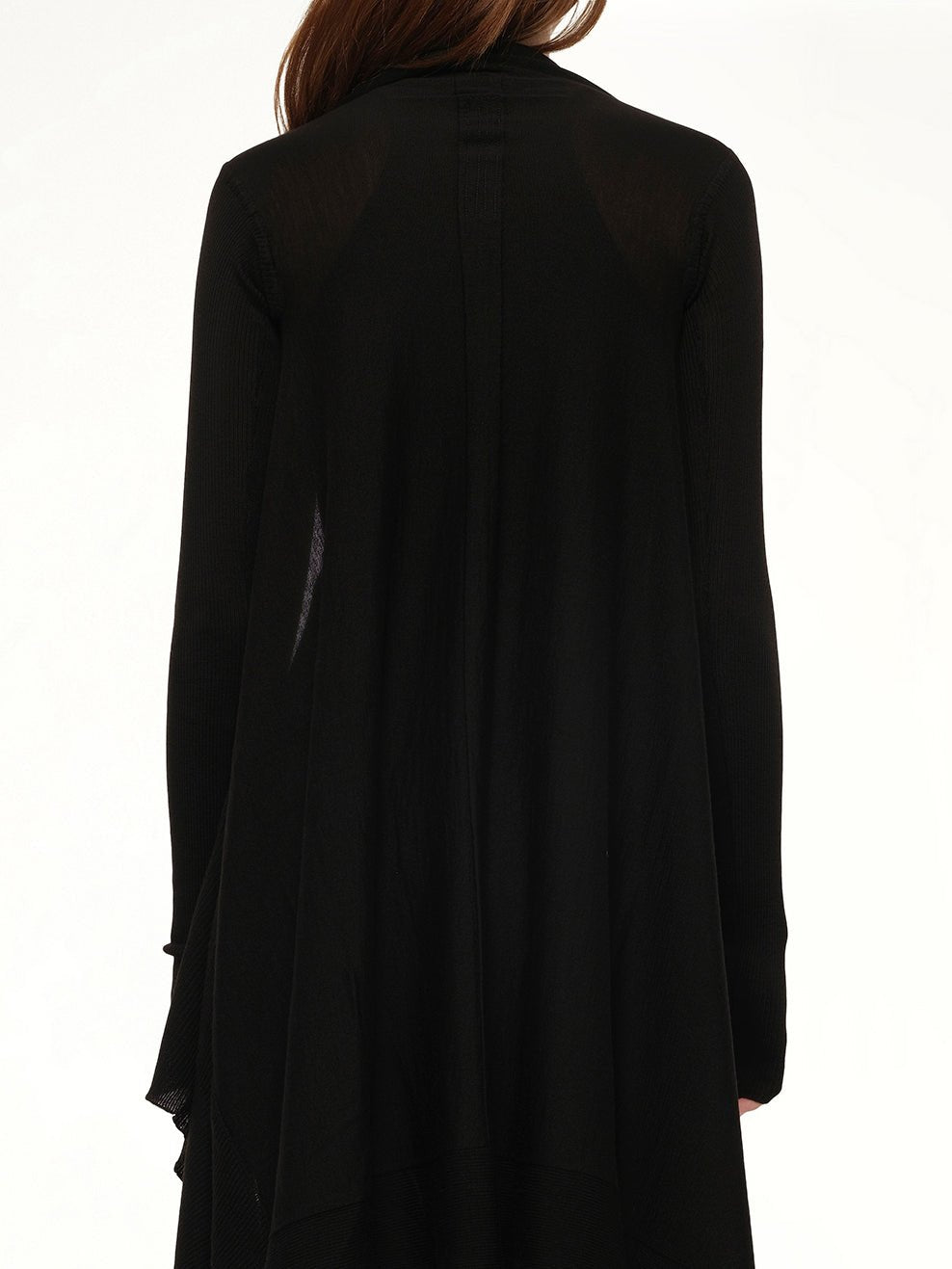 Long Wrap Cardigan in Black