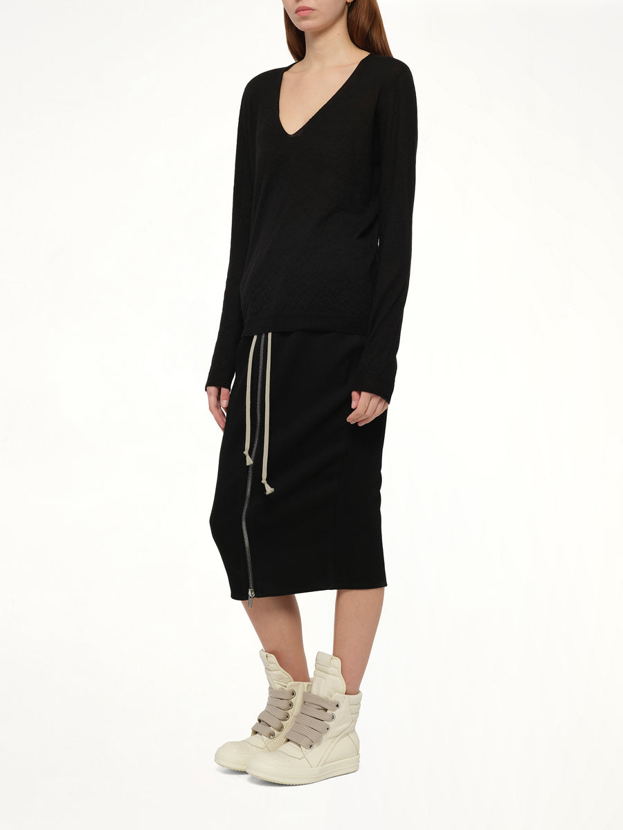 Cashmere V-Neck Pull in Black