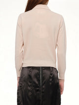 Lambswool Knit Polo in Pale Pink