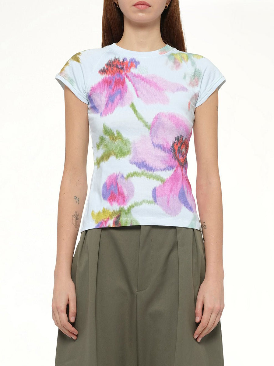 Small Fit T-Shirt in Light Blue/Multicolour