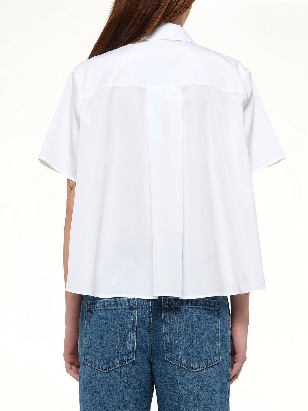 Short Sleeve Trapeze Shirt in White