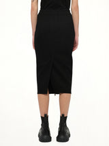 Zipped Short Pillar Skirt in Black