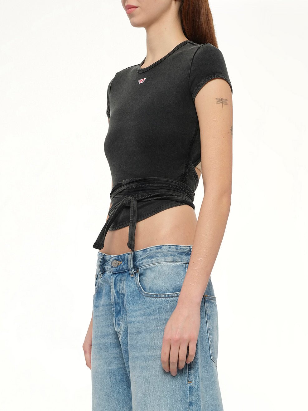 T-BUNNY-TAIL-R1 T-Shirt in Black/Dark Grey