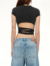 T-BUNNY-TAIL-R1 T-Shirt in Black/Dark Grey