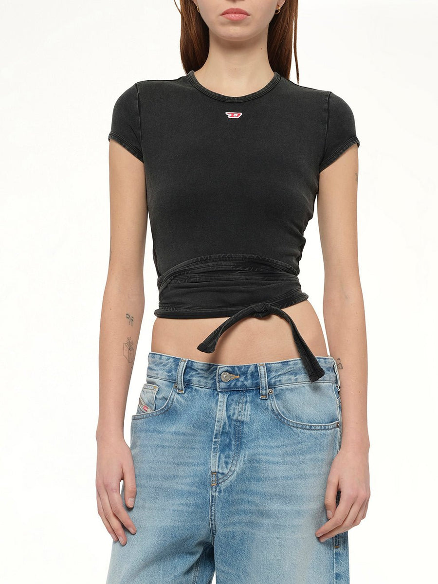 T-BUNNY-TAIL-R1 T-Shirt in Black/Dark Grey