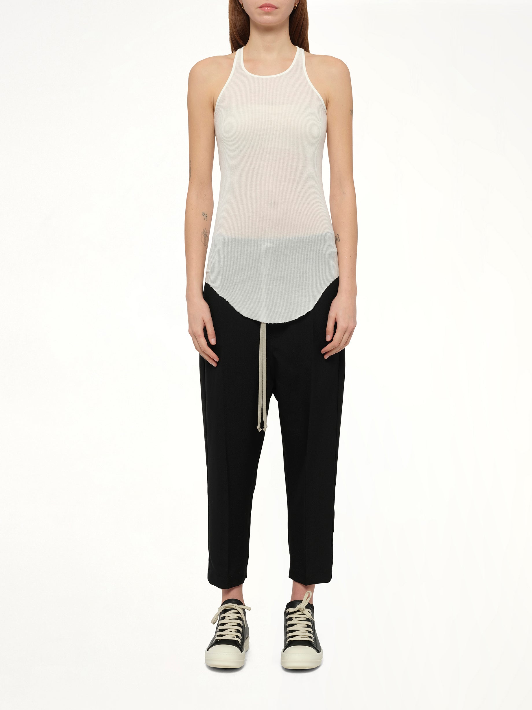 Basic Rib Tank Top in Milk
