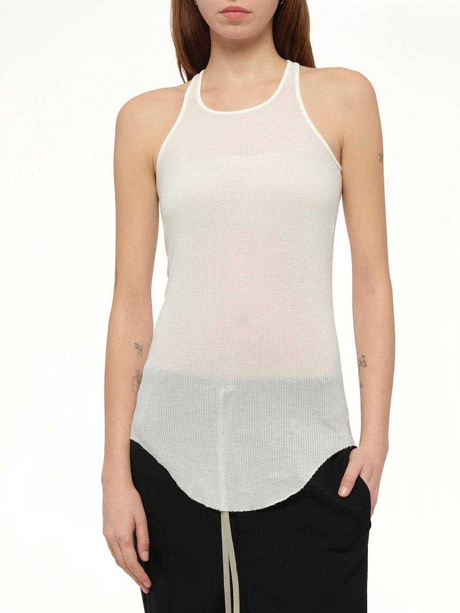 Basic Rib Tank Top in Milk