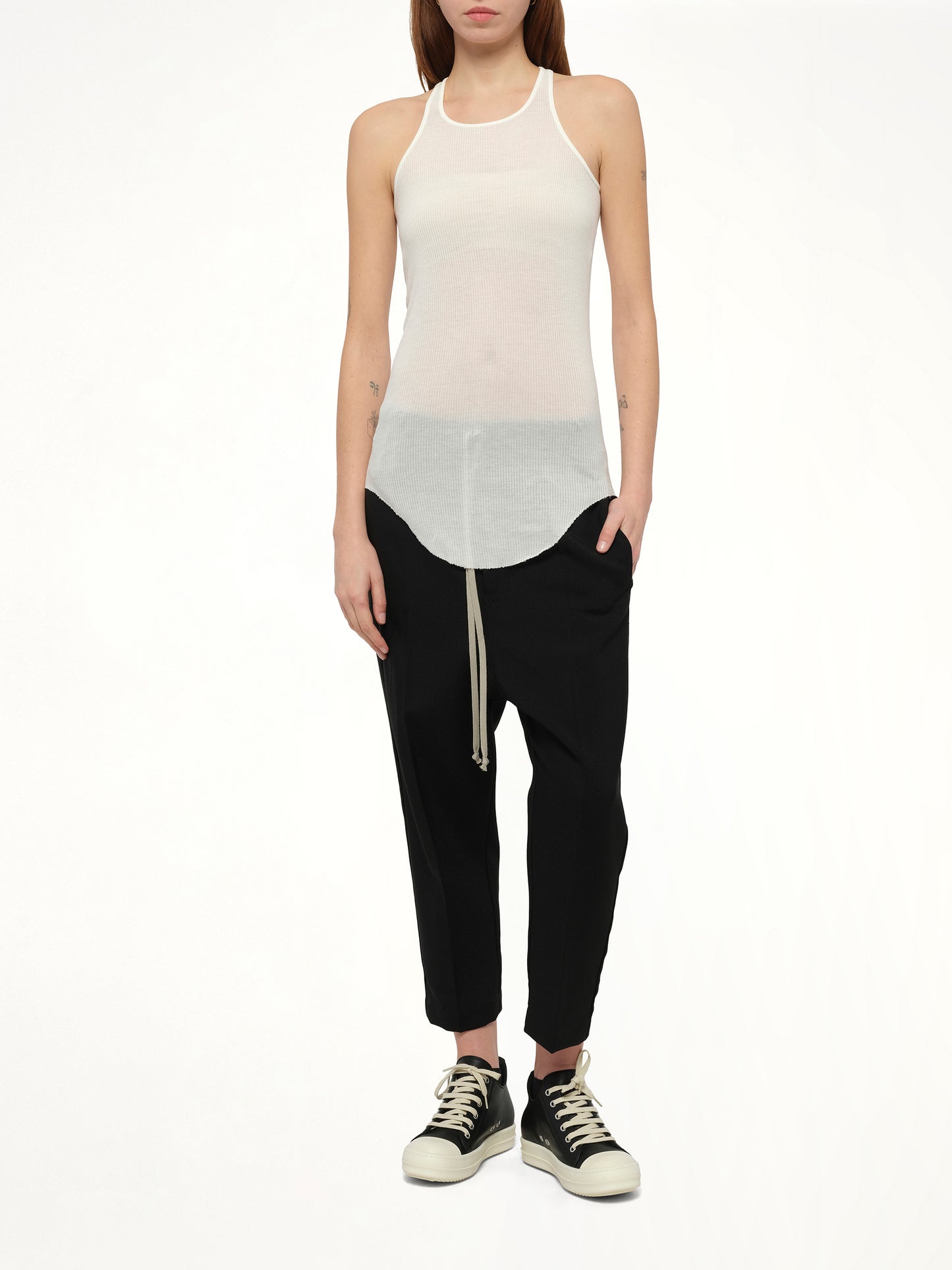 Basic Rib Tank Top in Milk