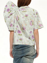 Draped Top in Light Blue/Multicolour