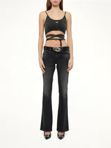 T-LEYA-TAIL-R1 Top in Black/Dark Grey