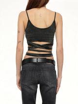 T-LEYA-TAIL-R1 Top in Black/Dark Grey