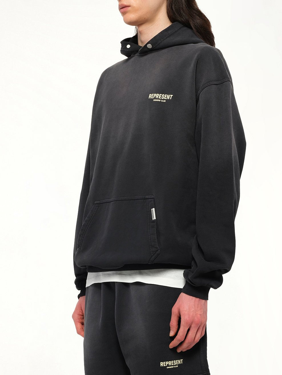 Represent Owners Club Hoodie in Aged Black
