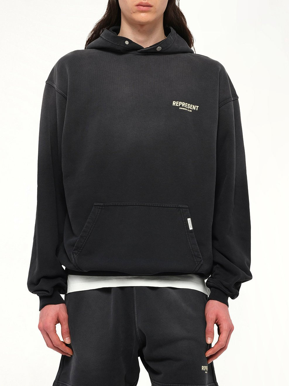 Represent Owners Club Hoodie in Aged Black