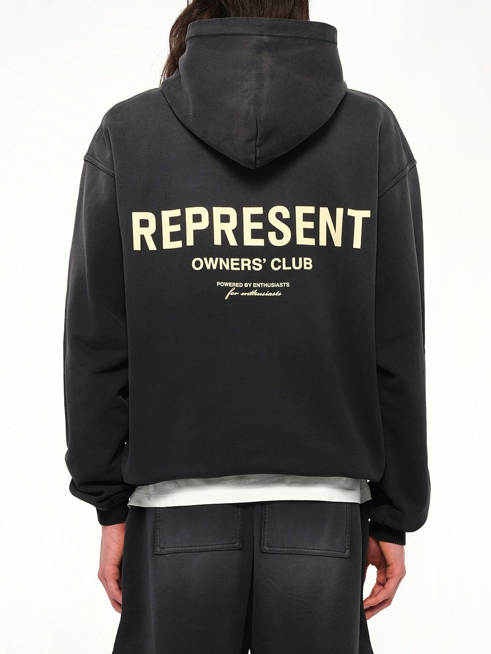 Represent Owners Club Hoodie in Aged Black