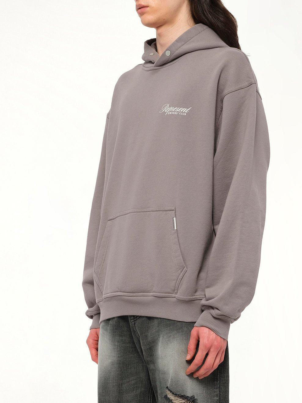 Represent Owners Club Script Hoodie in Slate
