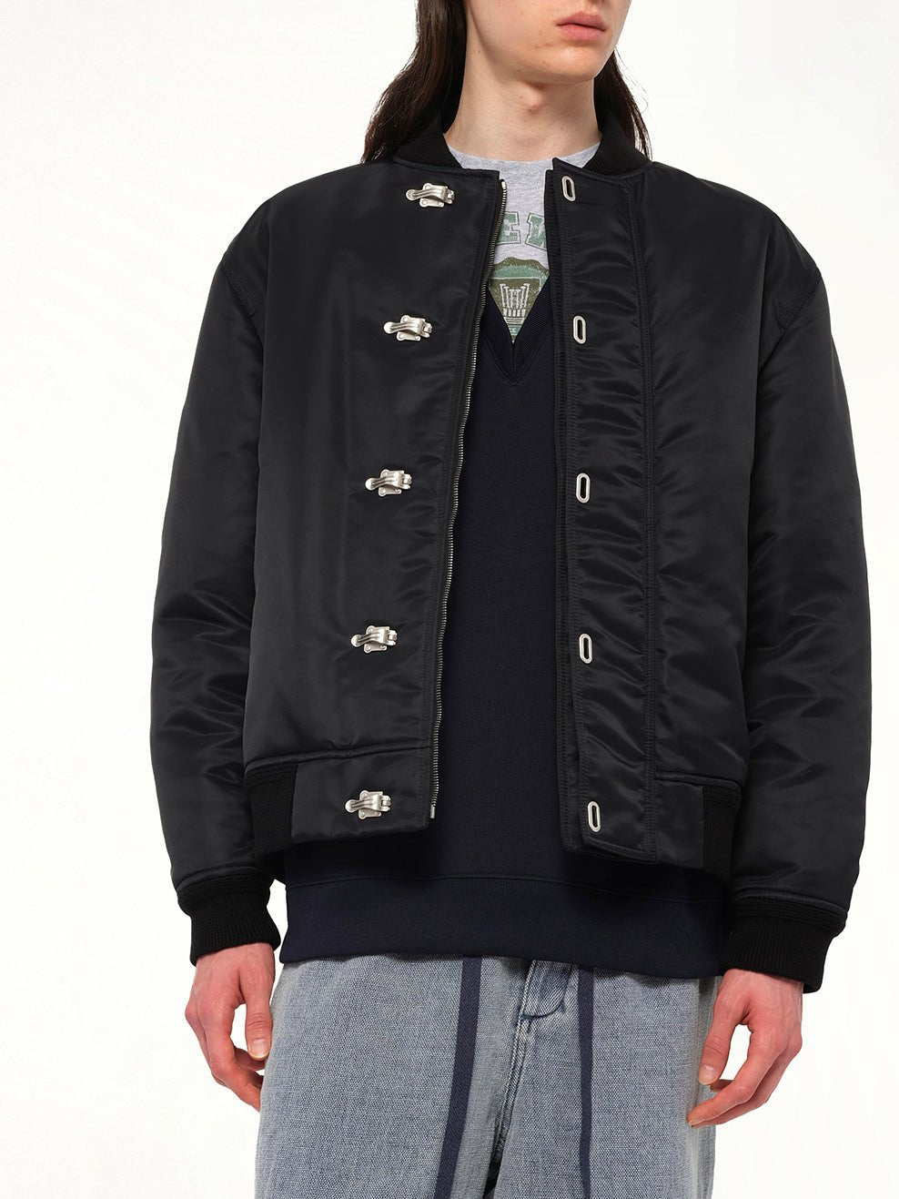 Metal Clip Jacket in Black