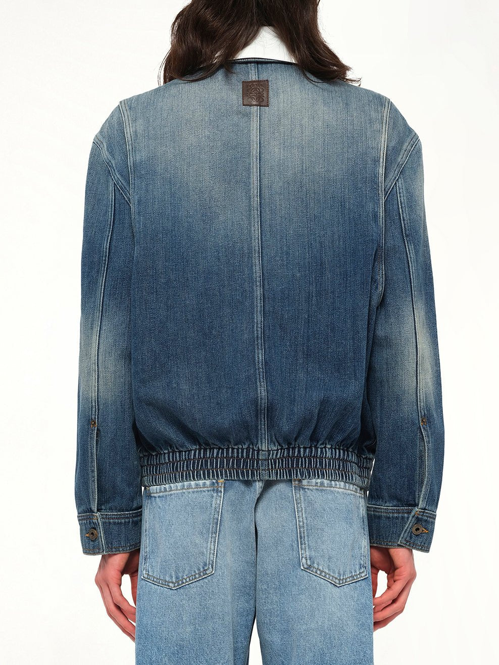 Zip-Up Denim Jacket in Blue