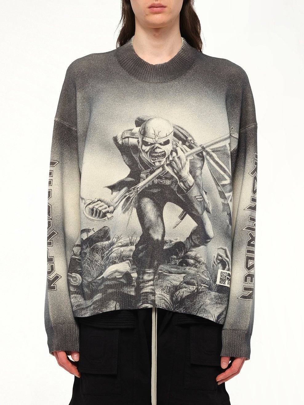 Iron Maiden Trooper Knit Sweater in Sunfade Grey