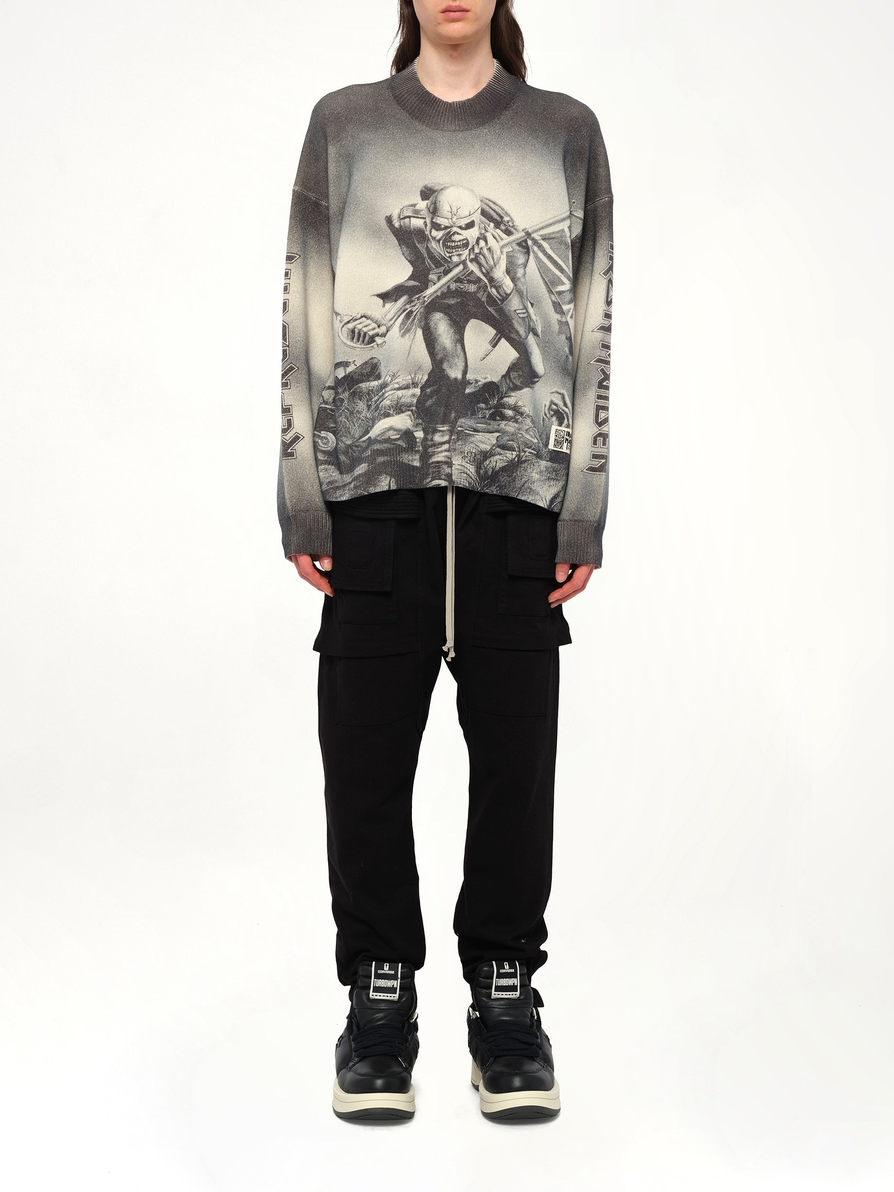 Iron Maiden Trooper Knit Sweater in Sunfade Grey