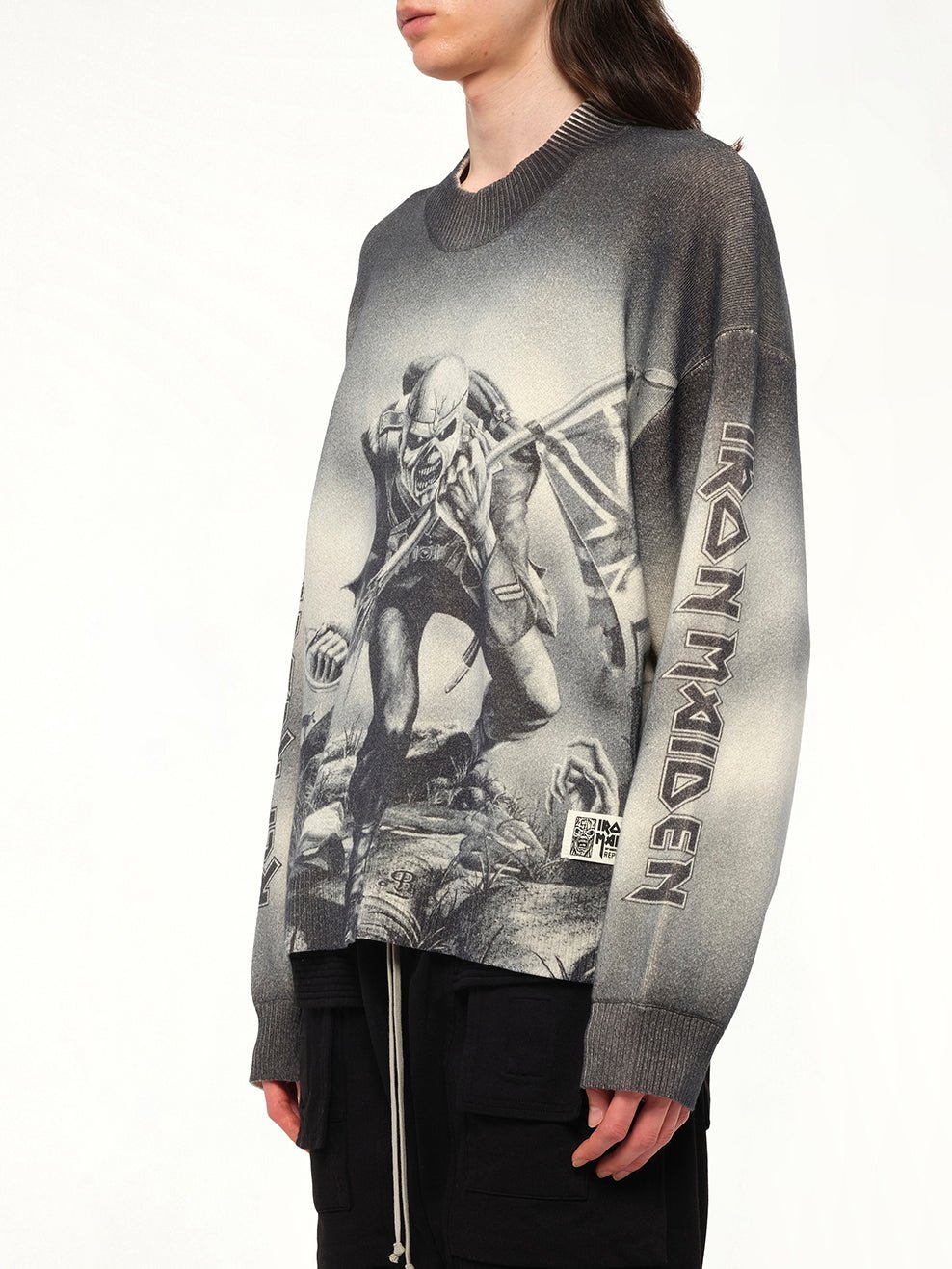 Iron Maiden Trooper Knit Sweater in Sunfade Grey
