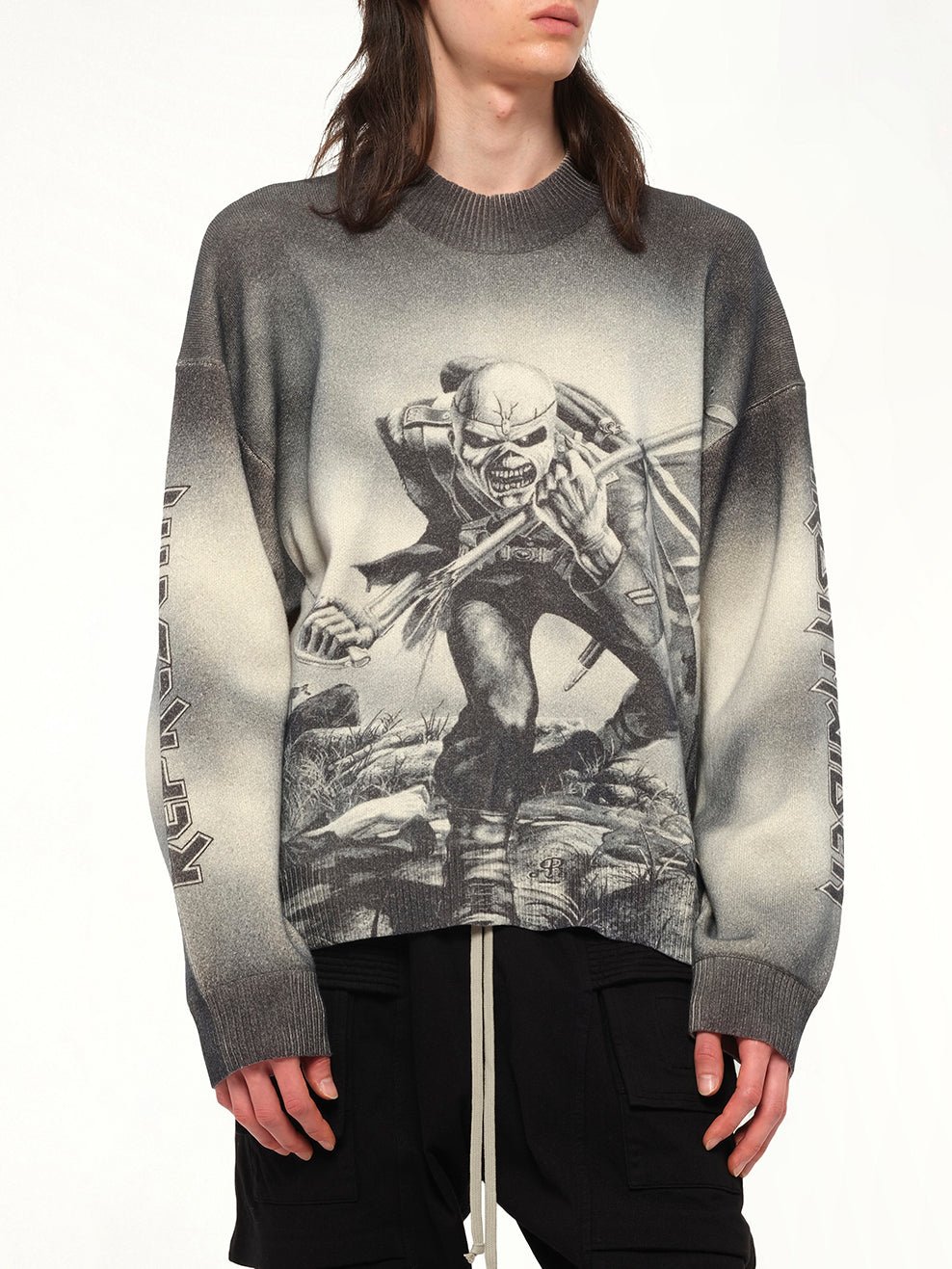 Iron Maiden Trooper Knit Sweater in Sunfade Grey