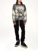 Iron Maiden Trooper Knit Sweater in Sunfade Grey
