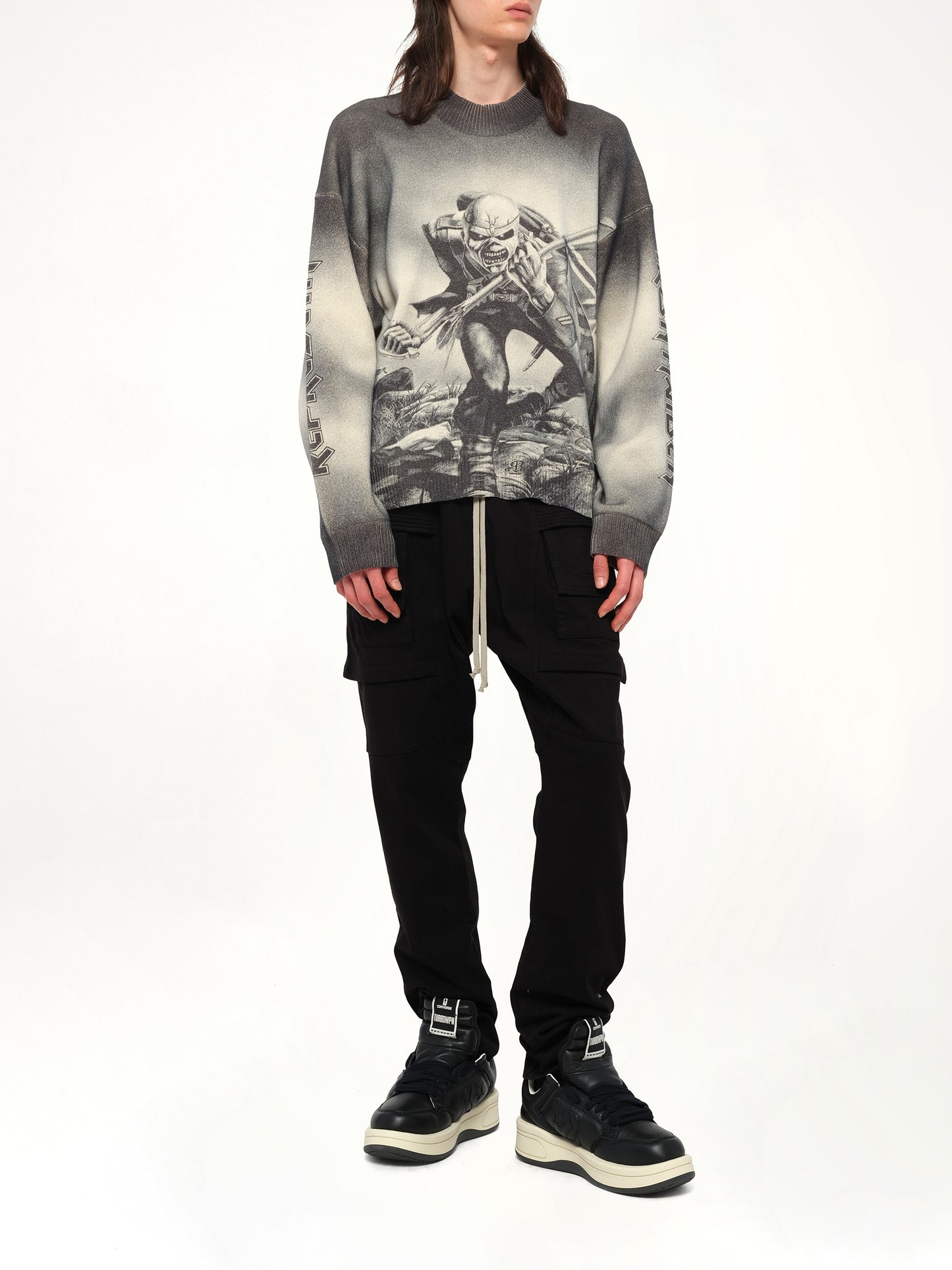 Iron Maiden Trooper Knit Sweater in Sunfade Grey