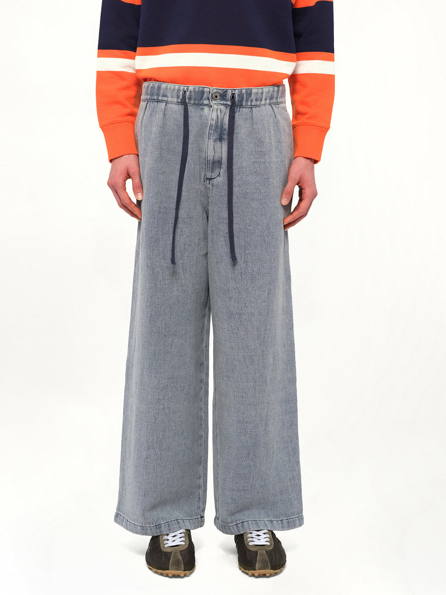 Drawstring Trouser AF in Grey Blue